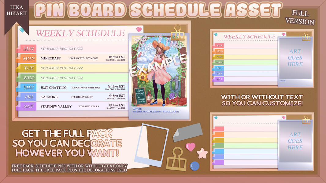 Pin Board Schedule (2022)